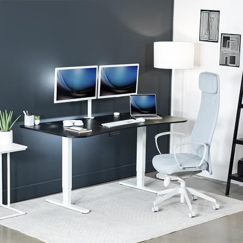 VIVO Black 63 x 32 in Standing Desk, DESK-KIT-2W1B