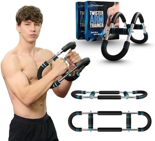 Twister Arm Trainer, Adjustable Power Twister Bar 40-100lbs Resistance & Chest Exerciser, Full Body Strength Training Equipment for Arms, Chest, Shoulders, Core & Legs, Portable Home Gym