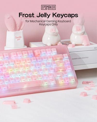 EPOMAKER Frost Jelly Keycaps Set, 126 Keys Forged Carbon Fiber Keycaps