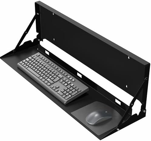 VIVO Black Flip Down 30 Inch Keyboard Tray Wall Mount, MOUNT-FDKB30