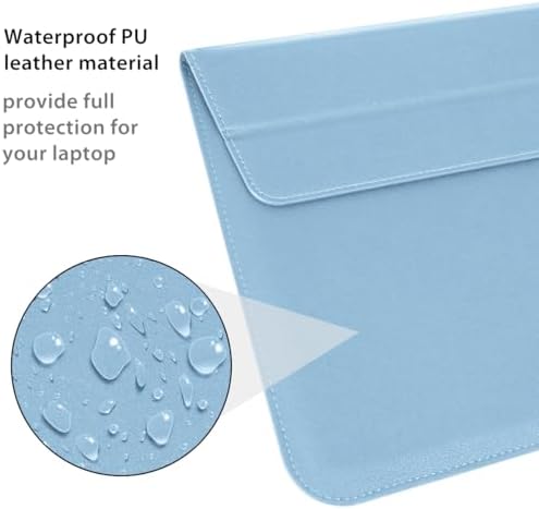 PU Leather Laptop Sleeve Case with Stand for 2026 MacBook Neo 13 A3404, 2026-2022 Air13.6'' M5 A3449 M4 A3240 M3 A3113 M2 A2681, 2018-2021 Air 13'', Laptop Bag for 2016-2022 Mac Pro13, Blue
