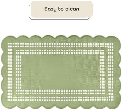 Anti Fatigue Scallop Mat 18 x 30 in, Remi, Sage/Ivory