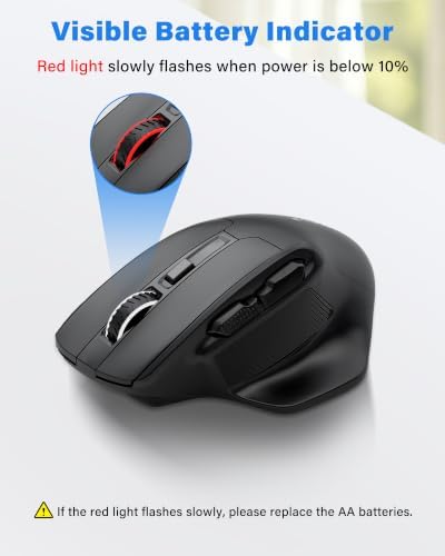 E-YOOSO Ergonomic Bluetooth & Wireless Mouse for Laptop/Computer, 4800 DPI
