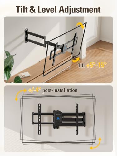 Mounting Dream Corner TV Wall Mount Long Arm Swivel for 37-55-65-75 Inch TV