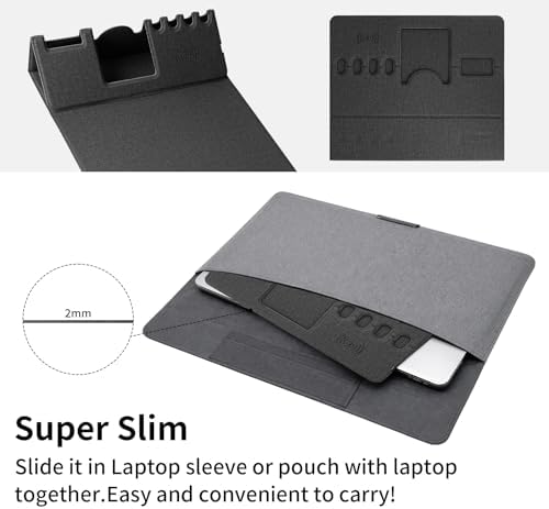 Mouse Pad with Phone Holder & Pen Holders, Wireless Charging Desk Mat, Mousepad Home Office Desk Pad with Ultra-Smooth Surface, Non-Slip Base, Waterproof Keyboard Pad, Classic Black Desk Mat