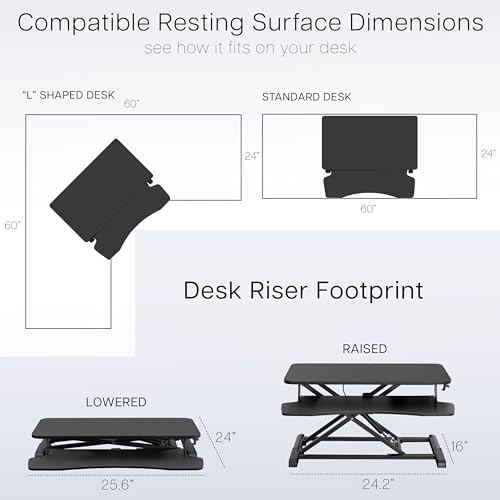 VIVO Dark Gray 26 inch Standing Desk Converter, DESK-V026KG