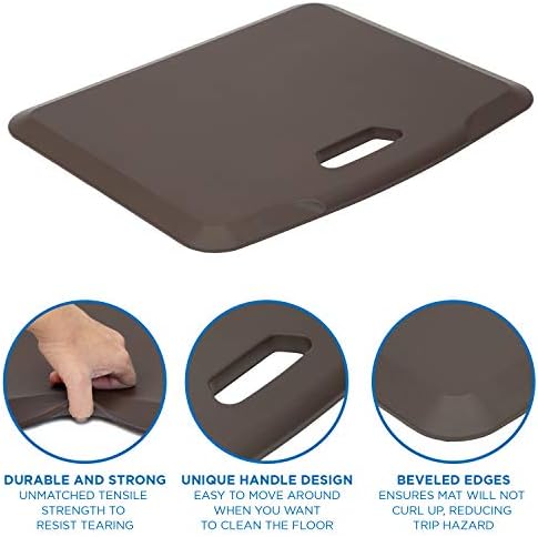 Mount-It! Standing Desk Floor Mat, 18x22, Brown