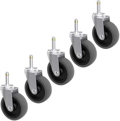 RILIDRI Replcament Casters for Brute Trash Bin Dolly Set of 5, 3-Inch Trash Can Dolly Replacement Wheels - 375LBs per Set
