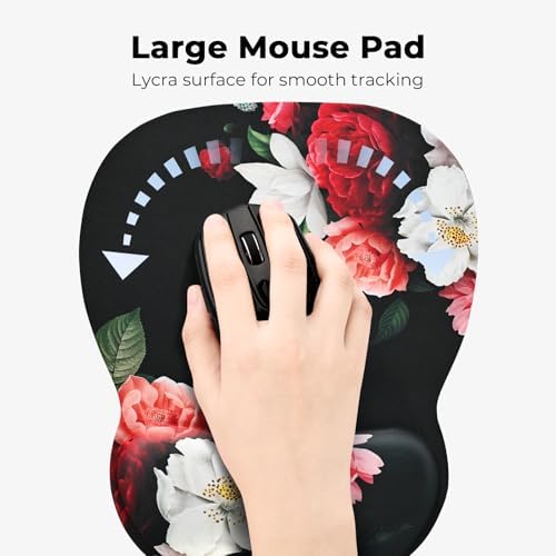 EooCoo Ergonomic Mouse Pad with Wrist Rest, Memory Foam Support Mousepad