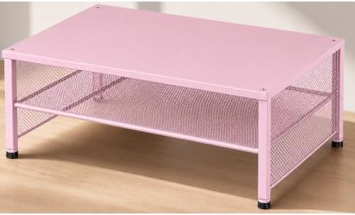 OPNICE 2-Tier Computer Monitor Stand Riser, Laptop Stand for Desk, Desk Organizer for Office, Home and School Supplies, Pink