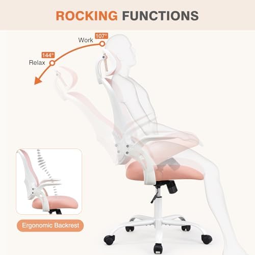 Sweetcrispy Computer Desk Chair, Mesh Office Chair with Lumbar Support