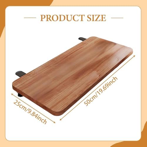 Desk Extension Board Clamp-on Keyboard Tray Portable Ergonomic Arm Rest Expansion Platform for Home Office- Walnut Color