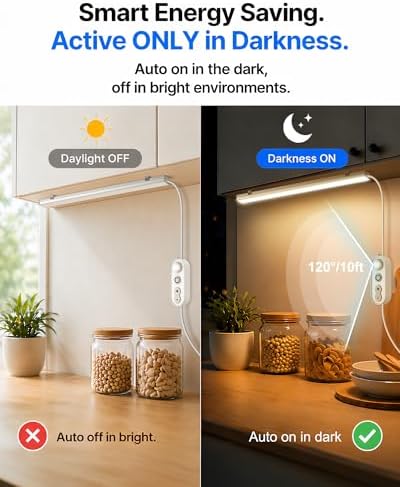 Motion Sensor Dimmable Under Cabinet Lighting, 4500K 12-inch 3 Pack