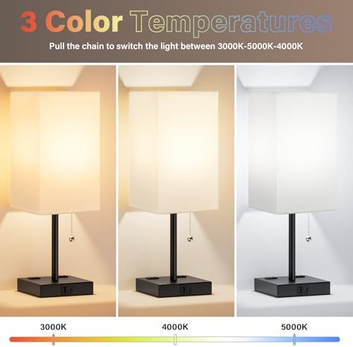 Fenmzee Bedside Lamp for Bedroom Set of 2 - Table Desk Lamp for Nightstand