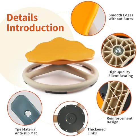 Kids Sensory Spinning Chair, Extra-Wide Anti-Tip Base 220 lb Capacity