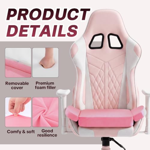 BALAPET Ultra Soft Gaming Chair Cushion for Long Sitting Gamers,Tailbone Pain Reduce Cushion for Office Chair (Pink)