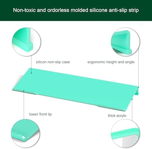 Computer Keyboard Stand Holder - Ergonomic Acrylic Keyboard Stand for Desktop Comfortable Keyboard Tray Riser with Silicone Anti-Slip Strip for Home School Office Desk Accessory, Green