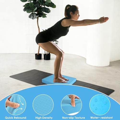 Balance Pad – Stability Trainer for Balance, Stretching, Physical Therapy, Exercise, Mobility, Rehabilitation and Core Training Non-Slip Closed Cell Foam Premium Balance Pad Knee Pad