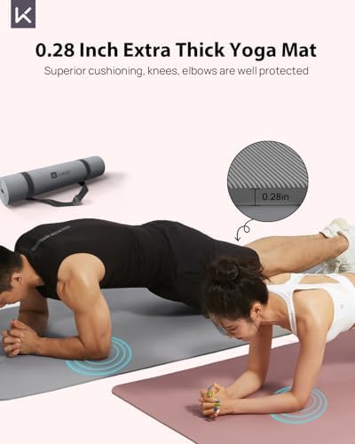 KEEP Extra Wide Yoga Mat, 7mm Thick 72" x 32" Exercise Mat