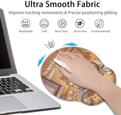 Britimes Ergonomic Mouse Pad with Wrist Support, Cat Coffee
