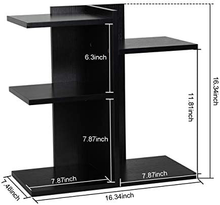 PAG-Mass Desktop Bookshelf Freestanding Wooden Countertop Bookcase Accessories Organizer Display Rack Dorm Desk Storage Shelf