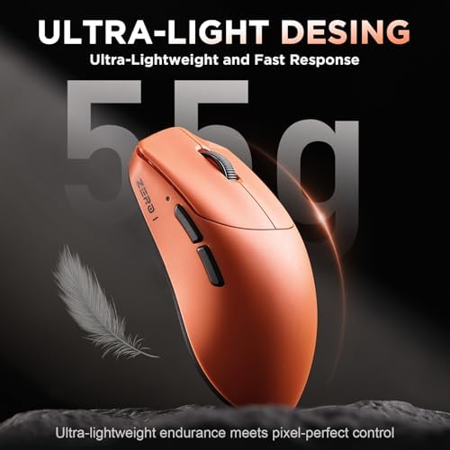 Zero1 Pro Wireless Mouse,Tri-Mode Gaming Mouse, 24K DPI Orange Mouse