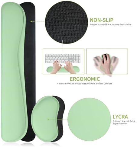 Mouse Pad and Keyboard Wrist Rest, 3-in-1 Keyboard and Mouse Pad