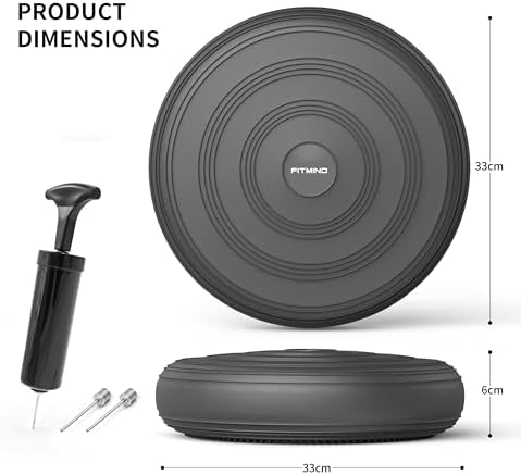 Inflated Wobble Cushion,Dyna Disc,Circular Non-slip Texture for Comfortable Sitting,Wiggle Seat to Improve Posture, Fitness, Stability for Sensory Adults,Balance Seat with Pump for Core Strength