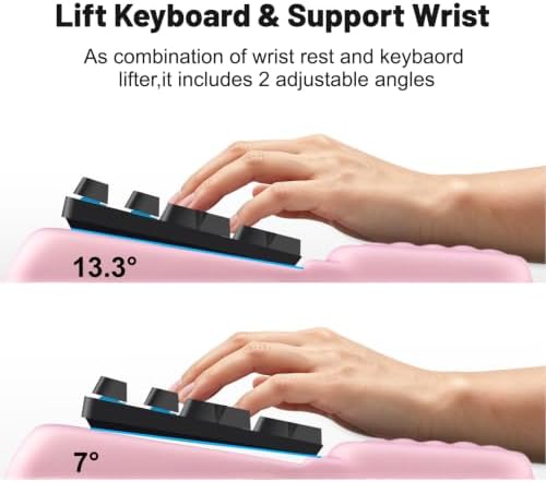 Keyboard Stand with Wrist Rest，Ergonomic Keyboard Riser Holder Lifter Tray