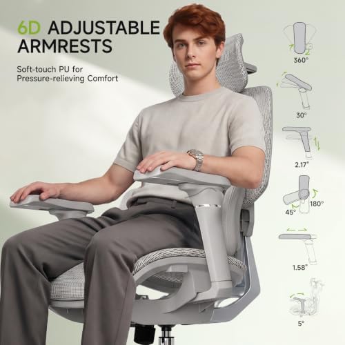 S9 Ergonomic Office Chair 3-Zone Lumbar Support for Back Pain Relief
