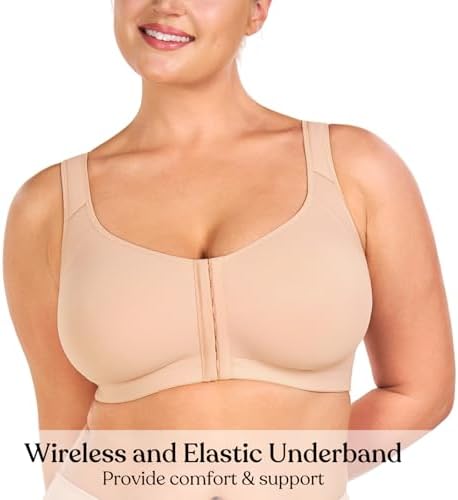 HSIA Posture Bras for Women Front Closure No Underwire Back Support Bra