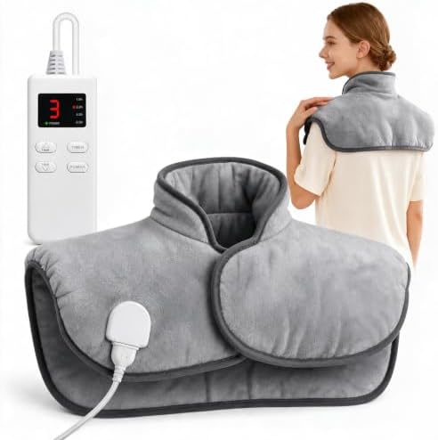 Heating Pad for Neck and Shoulders and Back, Electric Heat Pad Pain Relief