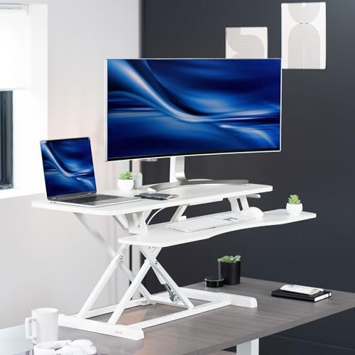 VIVO White 42 in Standing Desk Converter, DESK-V042KW
