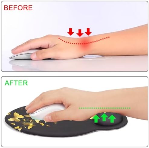 Ergonomic Mouse Pad with Wrist Rest Support,Gel Mouse Pads for Desk