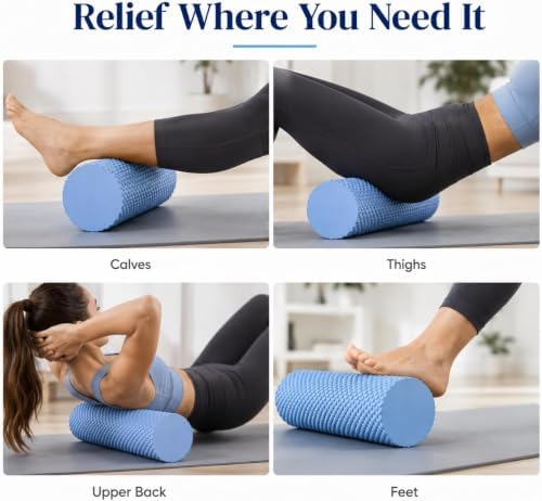 EVA Foam Roller for Back Yoga Balance Exercises, Blue, 1