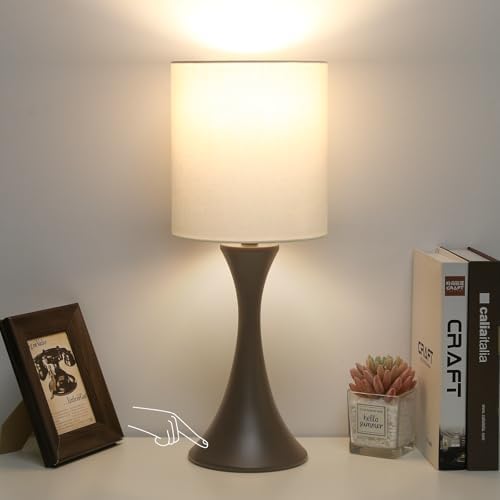 3 Way Touch Control Table Lamp, Dimmable Bedside Lamp, Nightstand Light