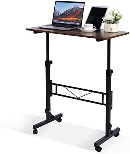 KLSMYHOKI Standing Desk Adjustable Height, Mobile Stand Up Desk with Wheels