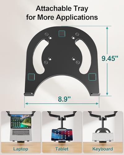 MOUNT PRO Dual Monitor and Laptop Mount for Max 27" Monitors & 17" Laptop