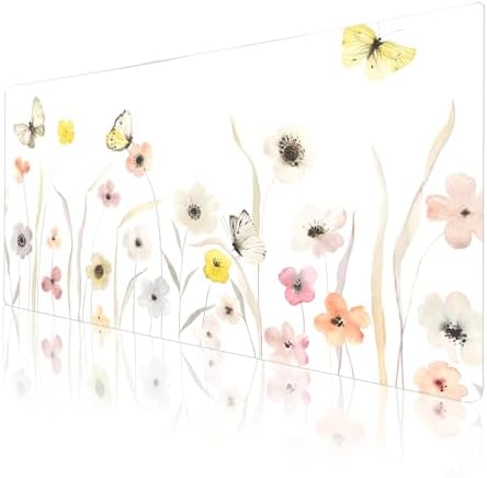 Faux Leather Large Mouse Pad, Office Desk Mat, 31.5"x15.7", Butterflies