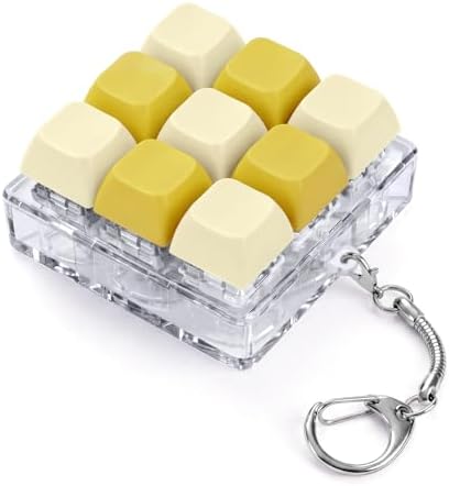 Keyboard Fidget Toy, Creamy Fidget Clicker Keyboard Fidget Keychain, Button Fidget Gifts for Adults, Boost Focus & Ease Anxiety Anywhere — Perfect Stress-Relief Gift (3×3 Grid Layout X)