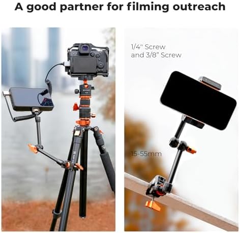K&F CONCEPT 11" Magic Arm with ARRI 1/4" Screw 360° Ball Heads