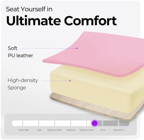 N-GEN GAMING Gaming Chair with Footrest, Lumbar, High-Back, Pink White