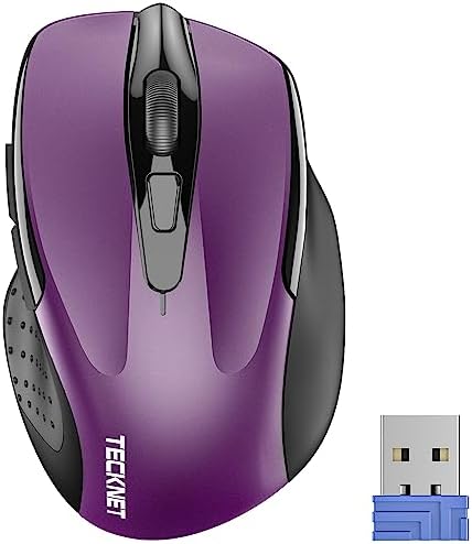 TECKNET Wireless Mouse, 2.4G Ergonomic Computer Mouse, 2600 DPI, Purple