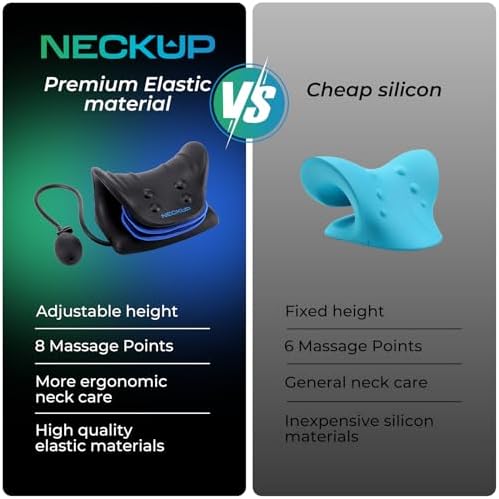NECKUP Advanced Airbag Neck Stretcher for Neck Pain Relief || Ergonomic Cervical Spine Relief, Enhanced Traction Pillow Design, Portable Neck Pain Alleviator || Neck and Shoulder Relaxer