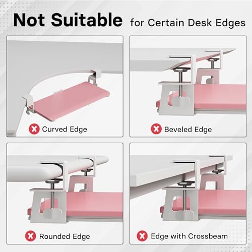 BONTEC Under Desk Keyboard Tray, Pull-Out Keyboard & Mouse Platform
