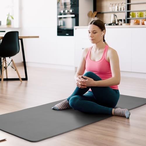 Fitvids 1/2-inch Thick High Density Exercise Yoga Mat with Carrying Strap