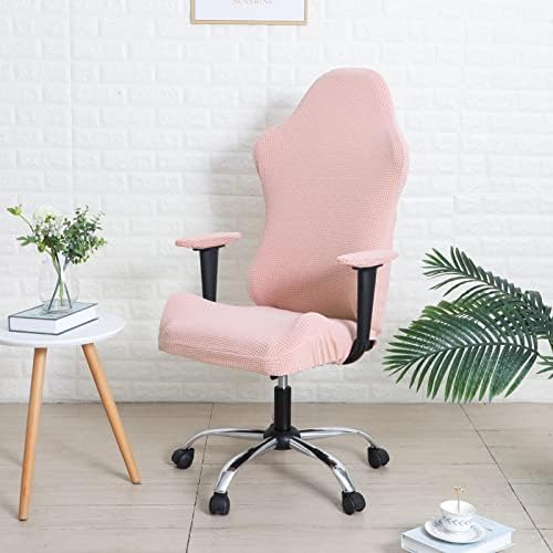 Gaming Chair Cover Set Pink for Adults Video Game Chair Water Repellent Jacquard Racing Computer Chair Slipcover with 2 Pieces Armrest Covers
