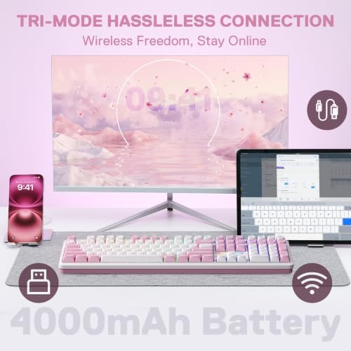 Redragon K745 PRO Wireless 108-Key Gasket RGB Gaming Keyboard, 4 Hotkeys