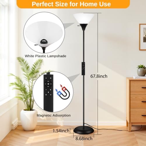 Coucrek Floor Lamp for Living Room, Torchiere Standing Light