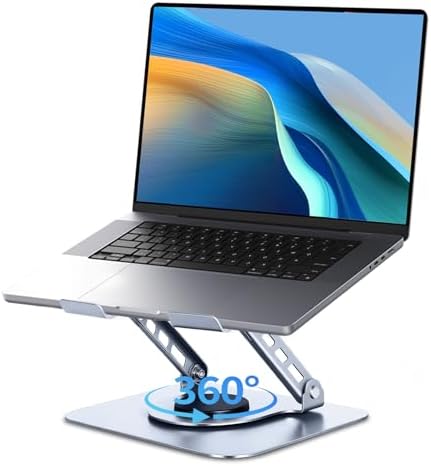Leeboom 360° Rotating Laptop Stand, Aluminum Riser with Ergonomic Design